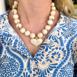 Kaiden Heart Beaded Necklace - Cream-130 Accessories-Gemelli-July & June Women's Fashion Boutique Located in San Antonio, Texas