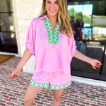 The Cabo Shorts Set - Pink/Green-510 Mini-ENTRO-July & June Women's Fashion Boutique Located in San Antonio, Texas