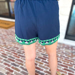 The Cabo Shorts Set - Navy/Green-510 Mini-ENTRO-July & June Women's Fashion Boutique Located in San Antonio, Texas