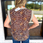 THML - Fall Hues Mixed Print Blouse-200 Fashion Blouses-THML-July & June Women's Fashion Boutique Located in San Antonio, Texas