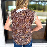 THML - Fall Hues Mixed Print Blouse-200 Fashion Blouses-THML-July & June Women's Fashion Boutique Located in San Antonio, Texas