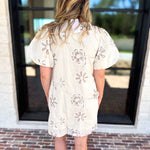 Ivory Sands Floral Mini Dress-510 Mini-JODIFL-July & June Women's Fashion Boutique Located in San Antonio, Texas