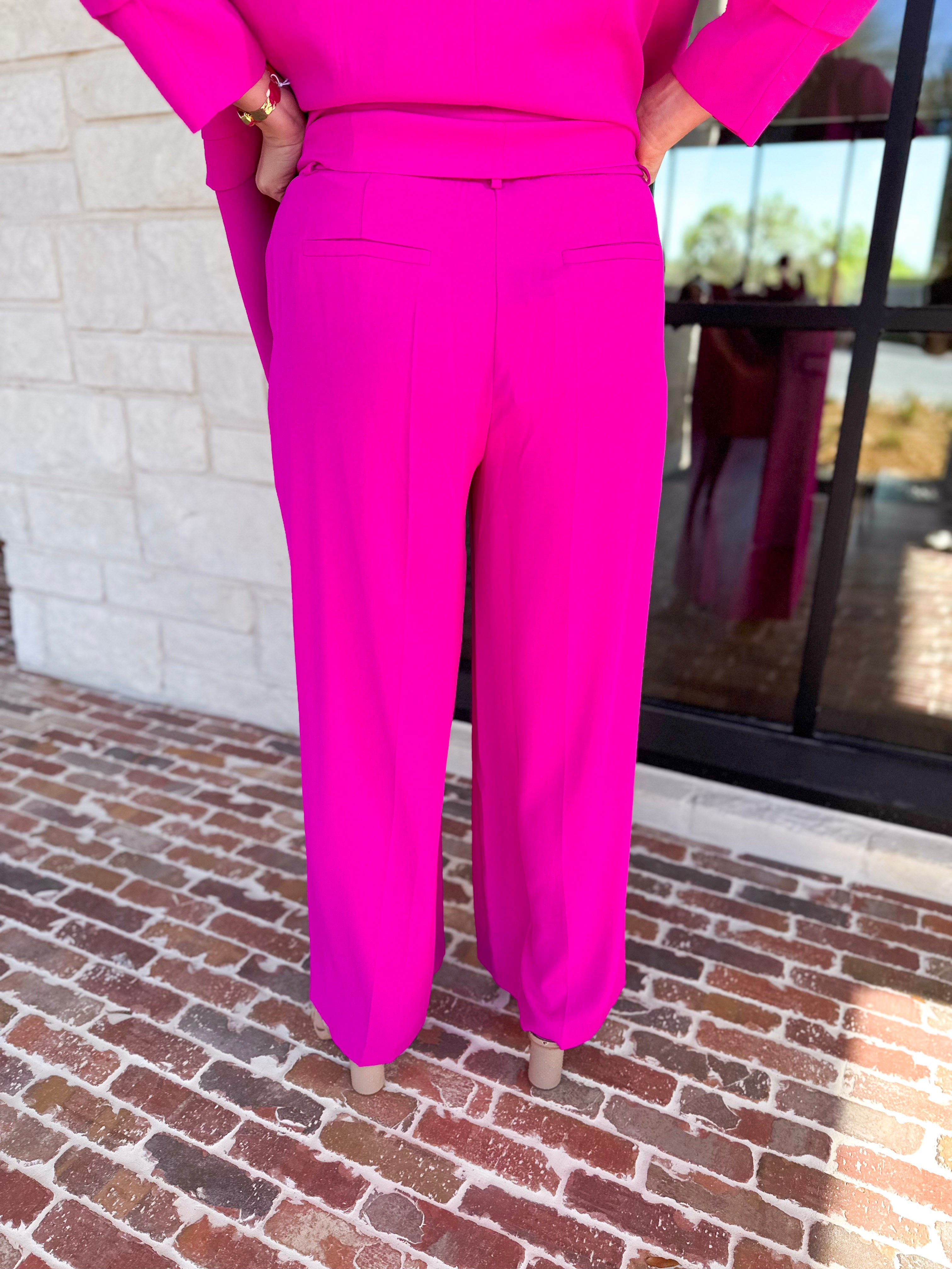 Spring It Girl Trouser - Hot Pink-400 Pants-SKIES ARE BLUE-July & June Women's Fashion Boutique Located in San Antonio, Texas