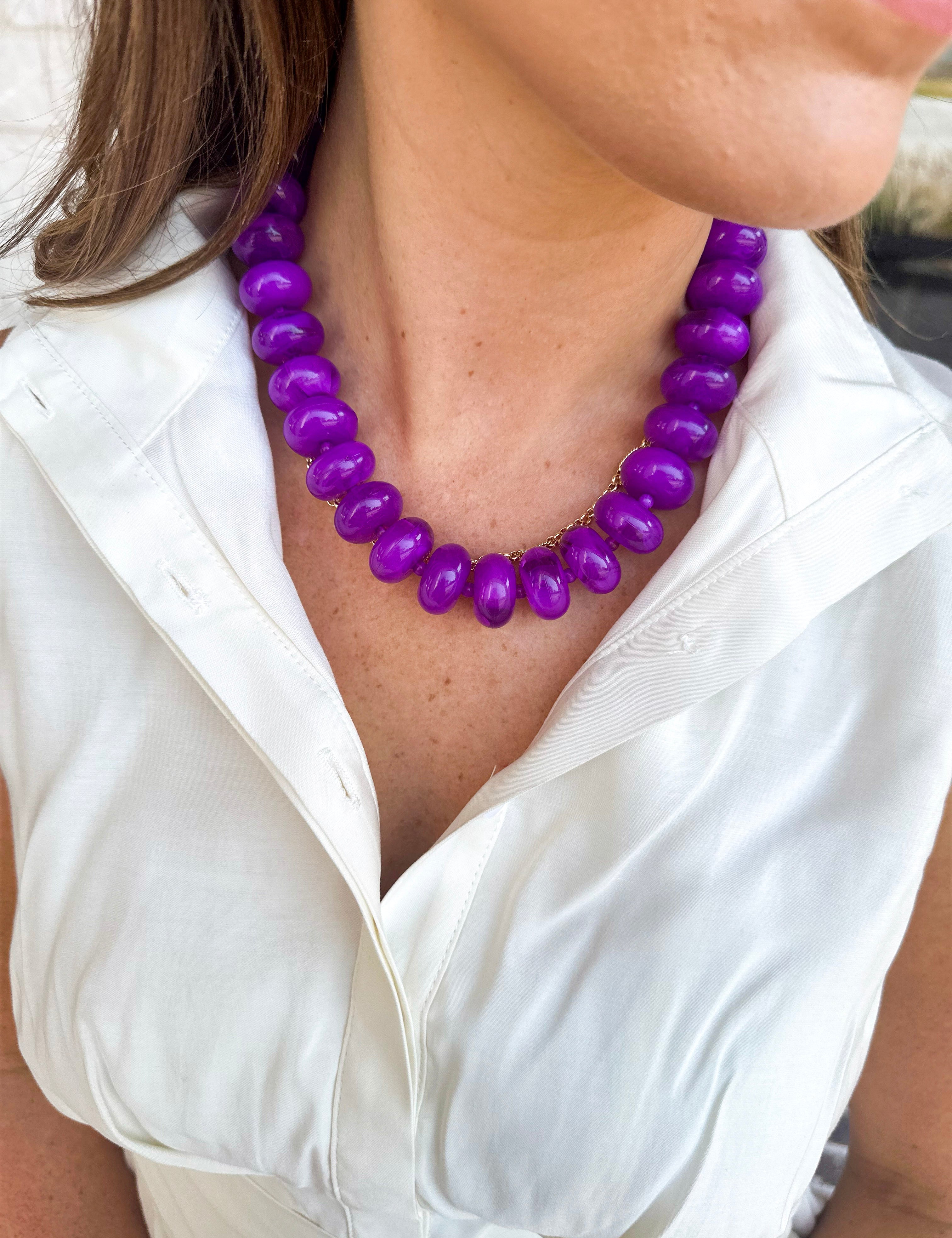 Bailey Beaded Necklace - Purple-110 Jewelry & Hair-Gemelli-July & June Women's Fashion Boutique Located in San Antonio, Texas