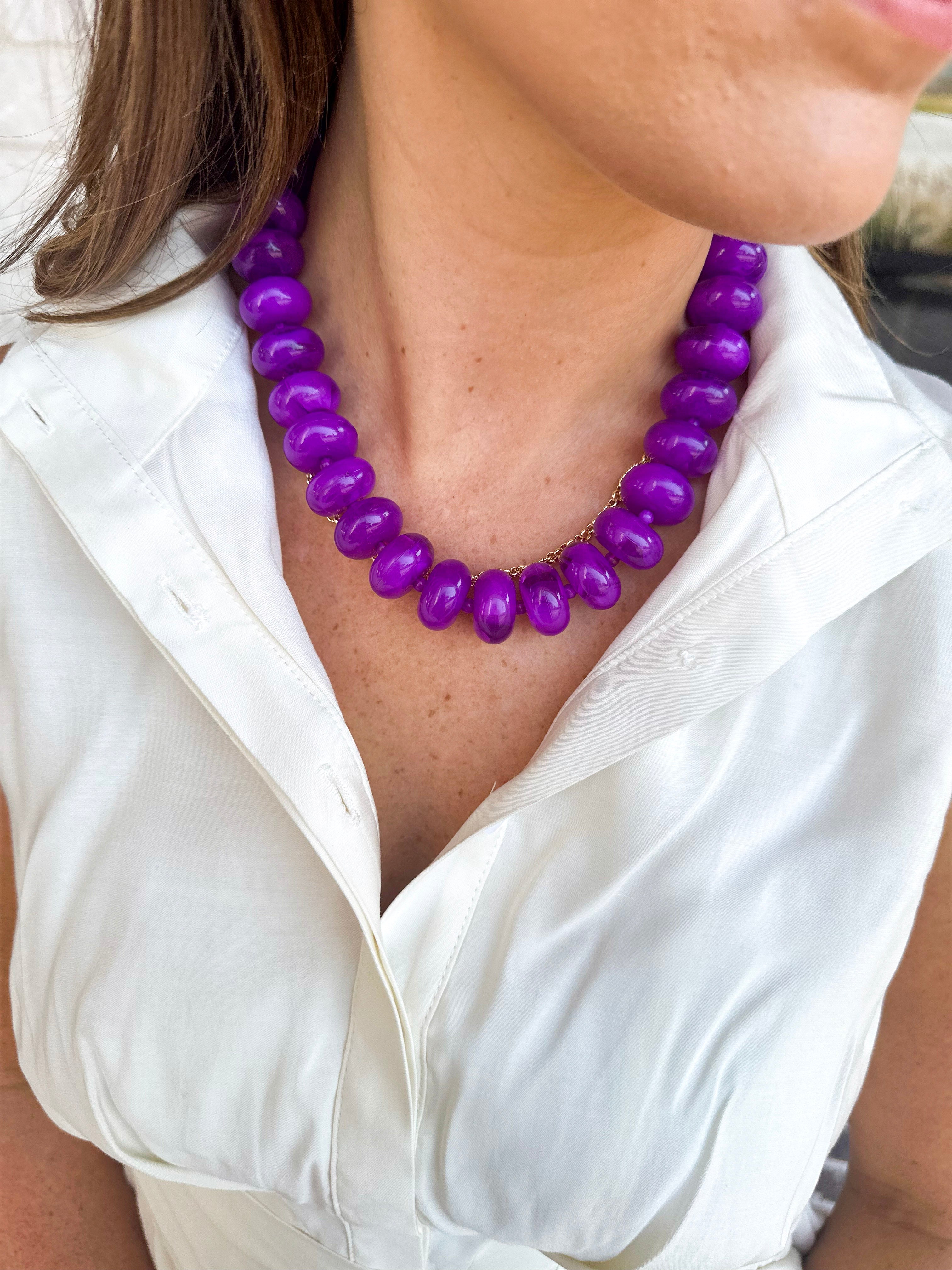 Bailey Beaded Necklace - Purple-110 Jewelry & Hair-Gemelli-July & June Women's Fashion Boutique Located in San Antonio, Texas