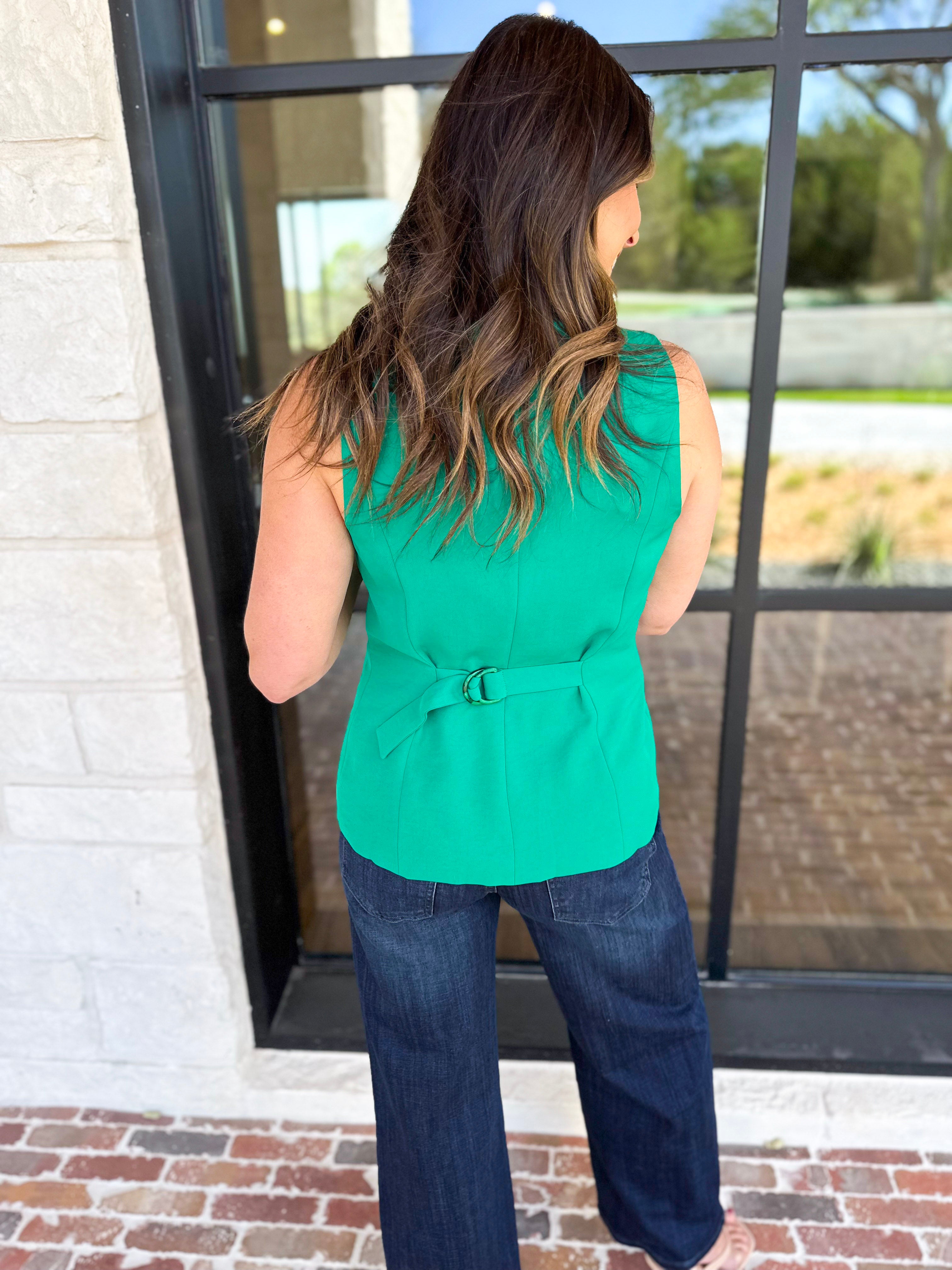 The It Girl Vest - Kelly Green-600 Outerwear-SKIES ARE BLUE-July & June Women's Fashion Boutique Located in San Antonio, Texas