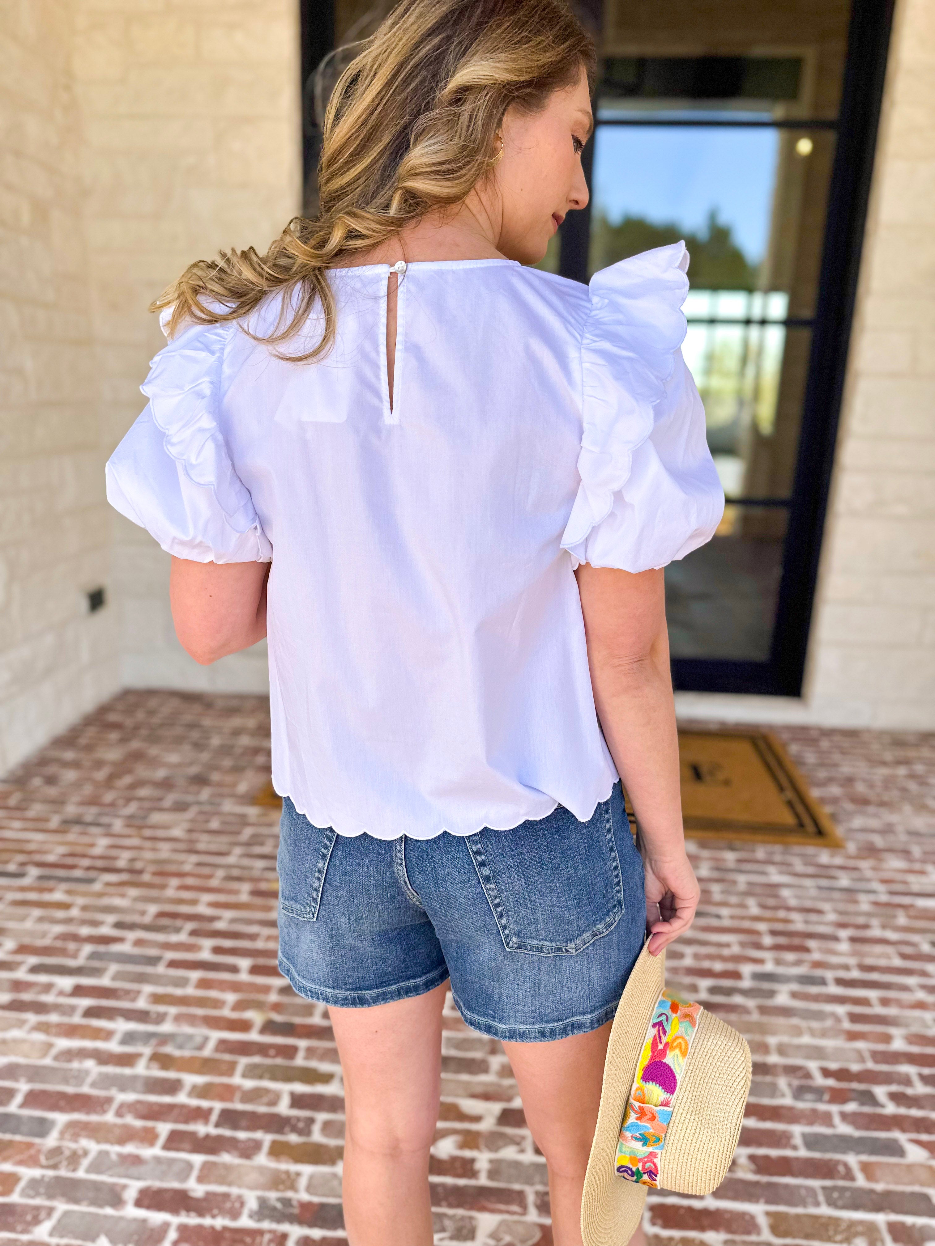 Spring Celebration Blouse - Ivory-200 Fashion Blouses-JODIFL-July & June Women's Fashion Boutique Located in San Antonio, Texas