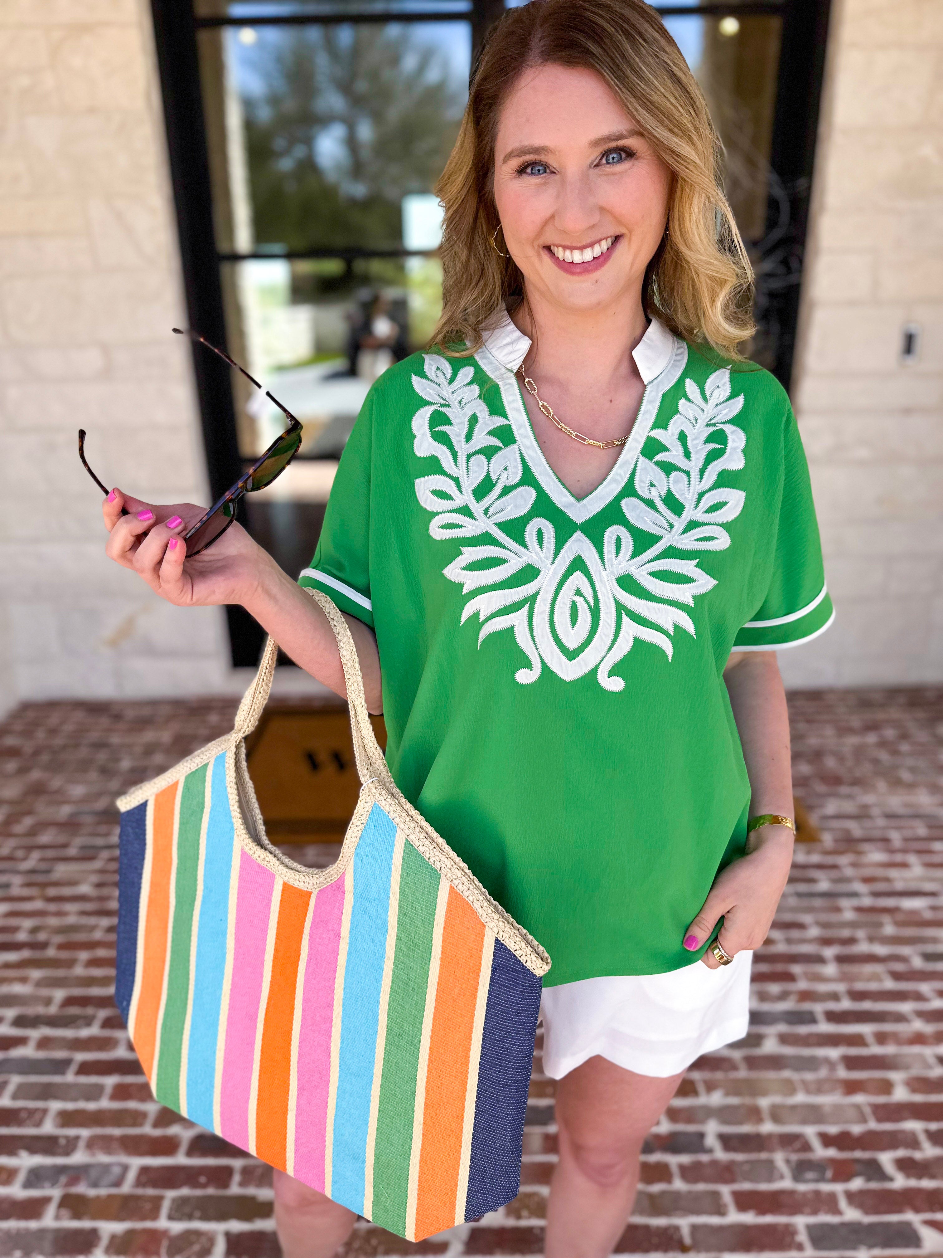 Capri Tote Bag - Pink Multi-130 ACCESSORIES-SHIRALEAH-July & June Women's Fashion Boutique Located in San Antonio, Texas