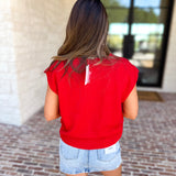 Short Sleeve Everyday Cardigan - Red-230 Sweaters/Cardis-DOUBLE ZERO-July & June Women's Fashion Boutique Located in San Antonio, Texas