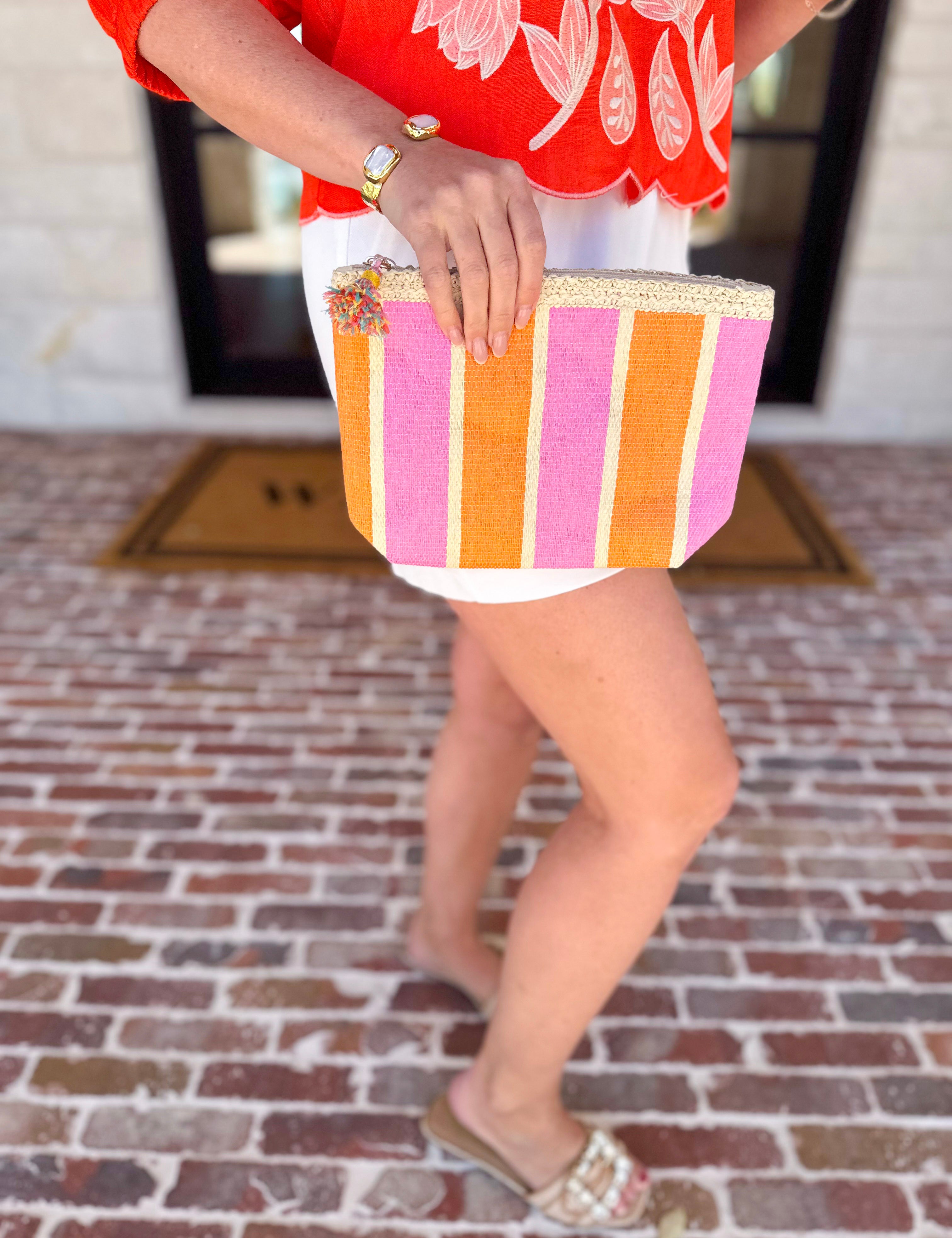 Capri Zip Pouch - Pink-140 Gifts + Home-SHIRALEAH-July & June Women's Fashion Boutique Located in San Antonio, Texas