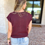 Short Sleeve Everyday Cardigan - Merlot-230 Sweaters/Cardis-DOUBLE ZERO-July & June Women's Fashion Boutique Located in San Antonio, Texas