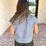Short Sleeve Everyday Cardigan - Heather Gray-230 Sweaters/Cardis-DOUBLE ZERO-July & June Women's Fashion Boutique Located in San Antonio, Texas