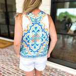 Current Air - Island Hour Satin Halter Blouse-200 Fashion Blouses-CURRENT AIR CLOTHING-July & June Women's Fashion Boutique Located in San Antonio, Texas