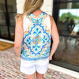 Current Air - Island Hour Satin Halter Blouse-200 Fashion Blouses-CURRENT AIR CLOTHING-July & June Women's Fashion Boutique Located in San Antonio, Texas