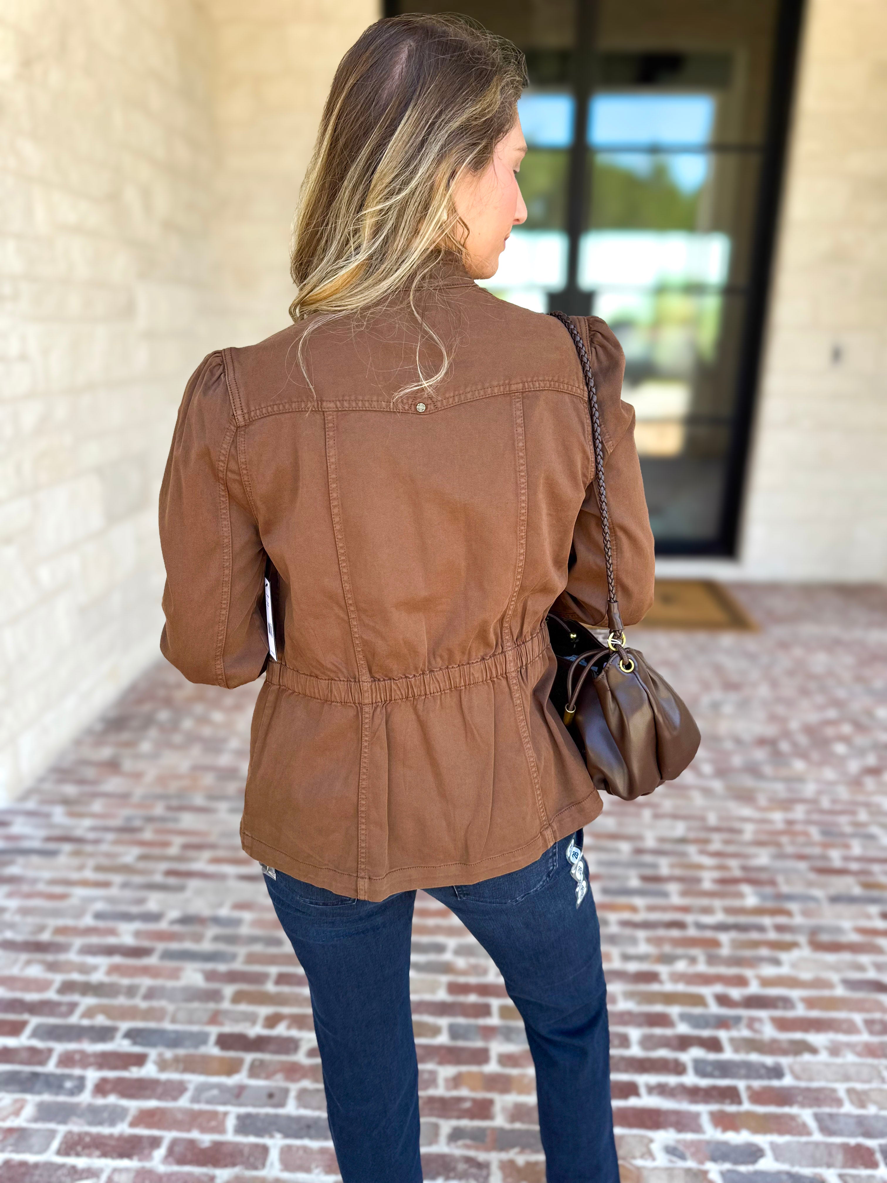 Liverpool - City Girl Puff Sleeve Trucker Jacket-600 Outerwear-LIVERPOOL JEANS COMPANY-July & June Women's Fashion Boutique Located in San Antonio, Texas