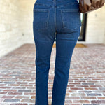 Liverpool - Dark Wash High Rise Straight Leg Jeans-420 Denim-LIVERPOOL JEANS COMPANY-July & June Women's Fashion Boutique Located in San Antonio, Texas