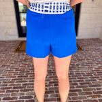 The It Girl Trouser Shorts - Electric Blue-410 Shorts/Skirts-SKIES ARE BLUE-July & June Women's Fashion Boutique Located in San Antonio, Texas