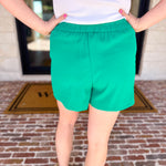 The It Girl Trouser Shorts - Kelly Green-410 Shorts/Skirts-SKIES ARE BLUE-July & June Women's Fashion Boutique Located in San Antonio, Texas