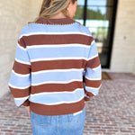 The Stevie Striped Cozy Sweater-230 Sweaters/Cardis-SKIES ARE BLUE-July & June Women's Fashion Boutique Located in San Antonio, Texas