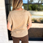 Liverpool - V-Neck Cinch Knit Top - Toasted Tan-230 Sweaters/Cardis-LIVERPOOL JEANS COMPANY-July & June Women's Fashion Boutique Located in San Antonio, Texas