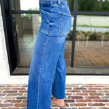 Vervet - High Rise Crop Wide Leg Jeans-400 Pants-VEVERT BY FLYING MONKEY-July & June Women's Fashion Boutique Located in San Antonio, Texas