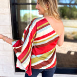 Color Rush One Shoulder Blouse-200 Fashion Blouses-TCEC-July & June Women's Fashion Boutique Located in San Antonio, Texas