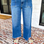 Vervet - High Rise Crop Wide Leg Jeans-400 Pants-VEVERT BY FLYING MONKEY-July & June Women's Fashion Boutique Located in San Antonio, Texas