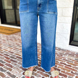 Vervet - High Rise Crop Wide Leg Jeans-400 Pants-VEVERT BY FLYING MONKEY-July & June Women's Fashion Boutique Located in San Antonio, Texas