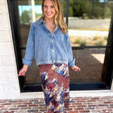 Weekend Signature Denim Shirt Jacket-200 Fashion Blouses-FATE-July & June Women's Fashion Boutique Located in San Antonio, Texas