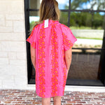 THML - Bold Floral Shift Mini Dress - Pink-510 Mini-THML-July & June Women's Fashion Boutique Located in San Antonio, Texas