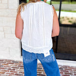 Feminine Ivory Lace Blouse-200 Fashion Blouses-FATE-July & June Women's Fashion Boutique Located in San Antonio, Texas