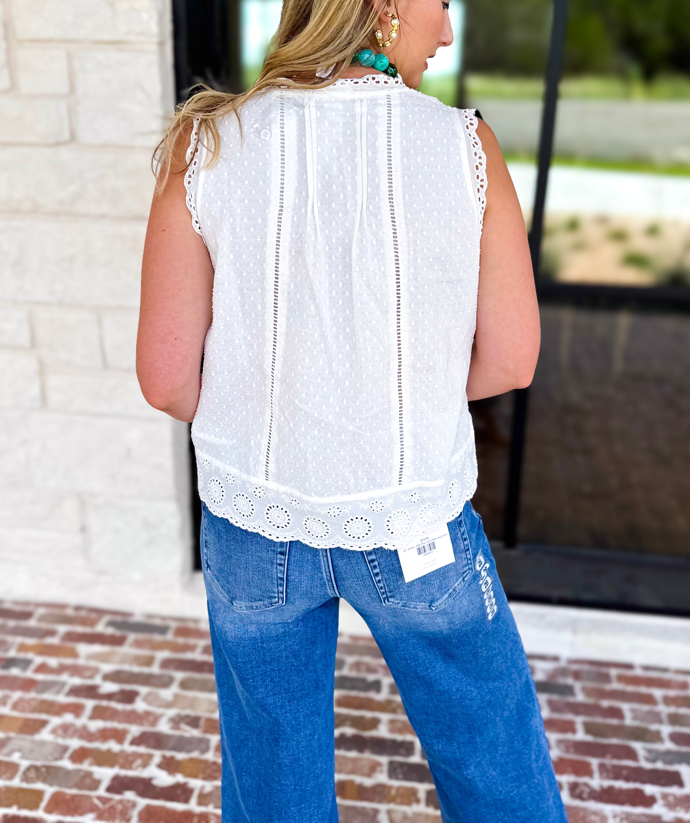 Feminine Ivory Lace Blouse-200 Fashion Blouses-FATE-July & June Women's Fashion Boutique Located in San Antonio, Texas