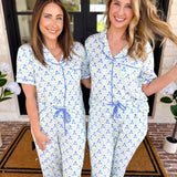Mary Square - Sweet Blue Lattice PJ Set-300 Athleisure/Lounge-MARY SQUARE-July & June Women's Fashion Boutique Located in San Antonio, Texas