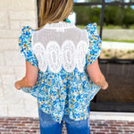 Floral Fields Lace Blouse-200 Fashion Blouses-FATE-July & June Women's Fashion Boutique Located in San Antonio, Texas