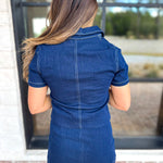 Kendall Fit and Flare Denim Top-200 Fashion Blouses-TCEC-July & June Women's Fashion Boutique Located in San Antonio, Texas
