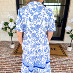 Mary Square - Porcelain Vines Midi Dress-500 Midi-MARY SQUARE-July & June Women's Fashion Boutique Located in San Antonio, Texas