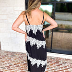 Colette Feminine Lace Midi Dress - Black & White-500 Midi-TCEC-July & June Women's Fashion Boutique Located in San Antonio, Texas