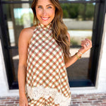 Spiced Lace Halter & Pant Set-500 Midi-ENTRO-July & June Women's Fashion Boutique Located in San Antonio, Texas