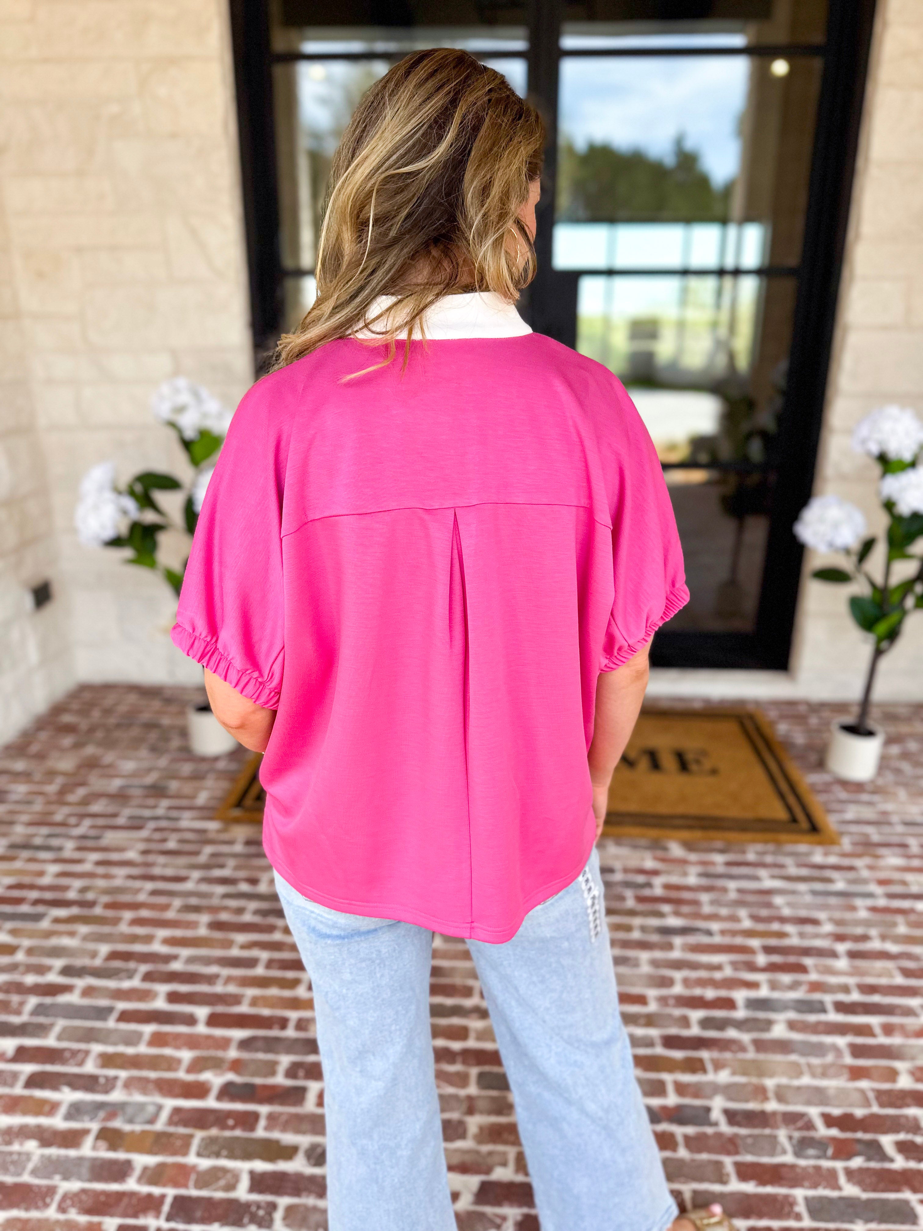 The Sophia Top - Pink-200 Fashion Blouses-ENTRO-July & June Women's Fashion Boutique Located in San Antonio, Texas