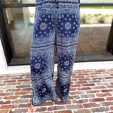 Navy Bandana Pants Set-500 Midi-SKIES ARE BLUE-July & June Women's Fashion Boutique Located in San Antonio, Texas