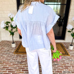 Sweet Blue Blouse-200 Fashion Blouses-FATE-July & June Women's Fashion Boutique Located in San Antonio, Texas