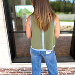 The Sutton A-Line Tank - Olive-200 Fashion Blouses-ENTRO-July & June Women's Fashion Boutique Located in San Antonio, Texas