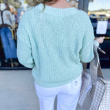 Effortless Mint Cardigan-230 Sweaters/Cardis-IN FEBRUARY-July & June Women's Fashion Boutique Located in San Antonio, Texas