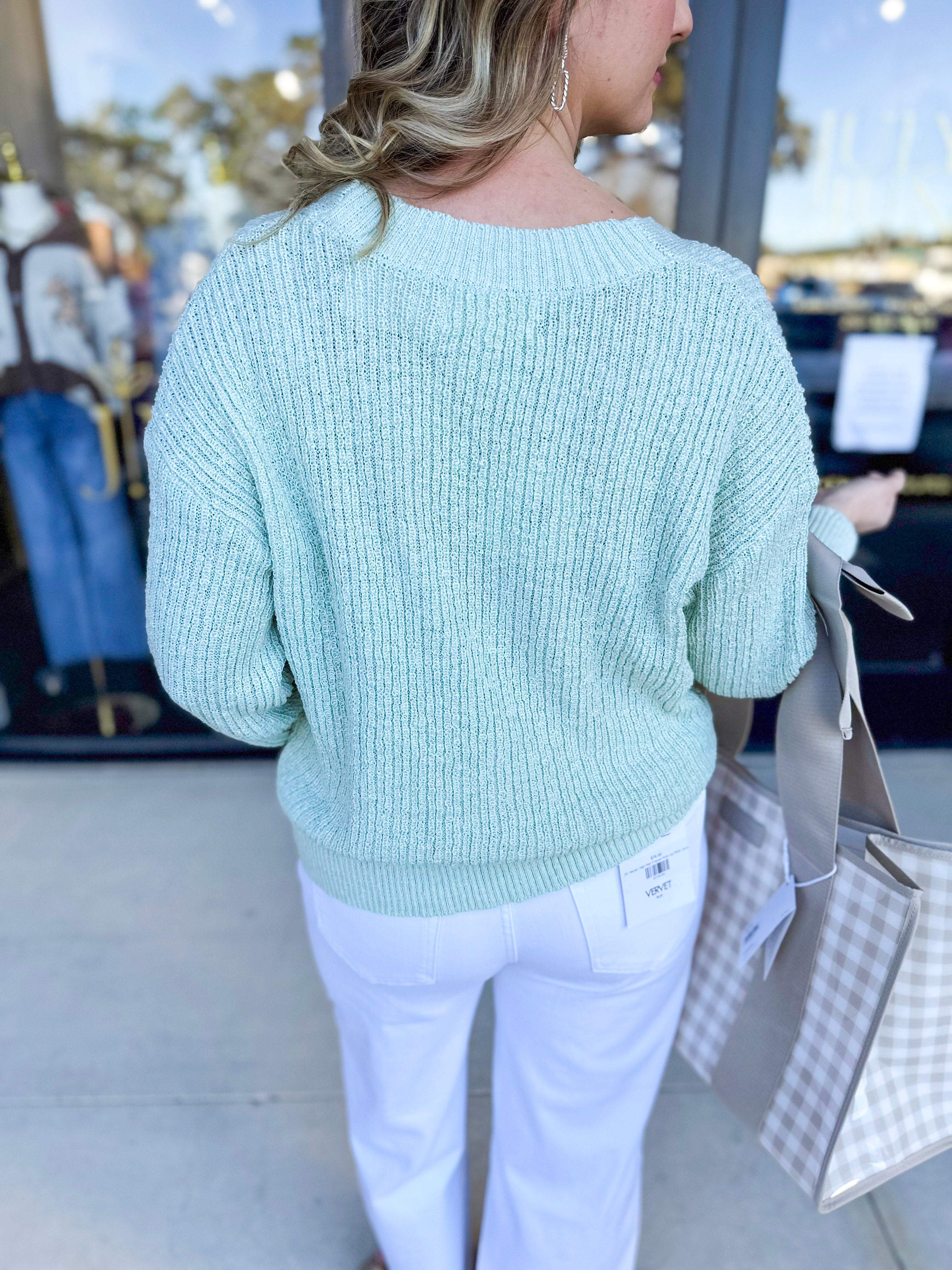 Effortless Mint Cardigan-230 Sweaters/Cardis-IN FEBRUARY-July & June Women's Fashion Boutique Located in San Antonio, Texas