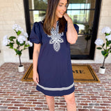Navy Sails Mini Dress-510 Mini-JODIFL-July & June Women's Fashion Boutique Located in San Antonio, Texas
