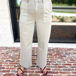 Vervet - High Rise Olive Patch Pocket Jeans-400 Pants-VEVERT BY FLYING MONKEY-July & June Women's Fashion Boutique Located in San Antonio, Texas