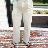 Vervet - High Rise Olive Patch Pocket Jeans-400 Pants-VEVERT BY FLYING MONKEY-July & June Women's Fashion Boutique Located in San Antonio, Texas