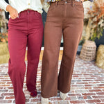 Classic Wide Leg Jeans - Crimson-420 Denim-MICA-July & June Women's Fashion Boutique Located in San Antonio, Texas