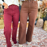 Classic Wide Leg Jeans - Crimson-420 Denim-MICA-July & June Women's Fashion Boutique Located in San Antonio, Texas