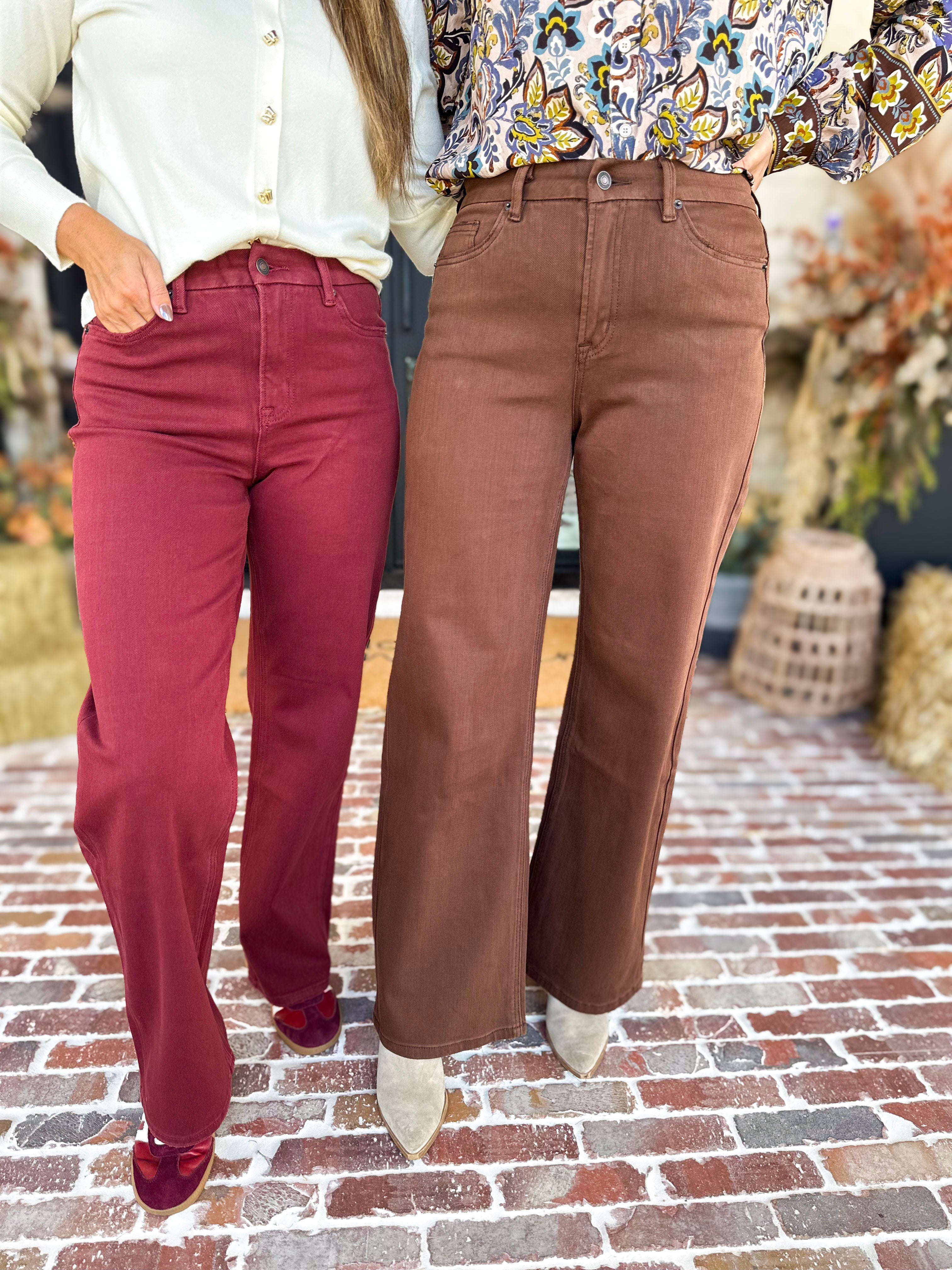 Classic Wide Leg Jeans - Crimson-420 Denim-MICA-July & June Women's Fashion Boutique Located in San Antonio, Texas